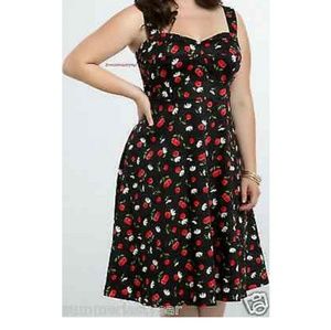 Torrid retro rockabilly cherry dress 26 4x